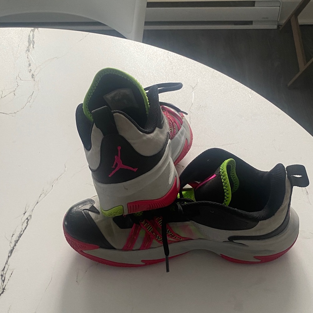 Jordan Athletic Shoes - Pink and Neon Green - Picture 2 of 2